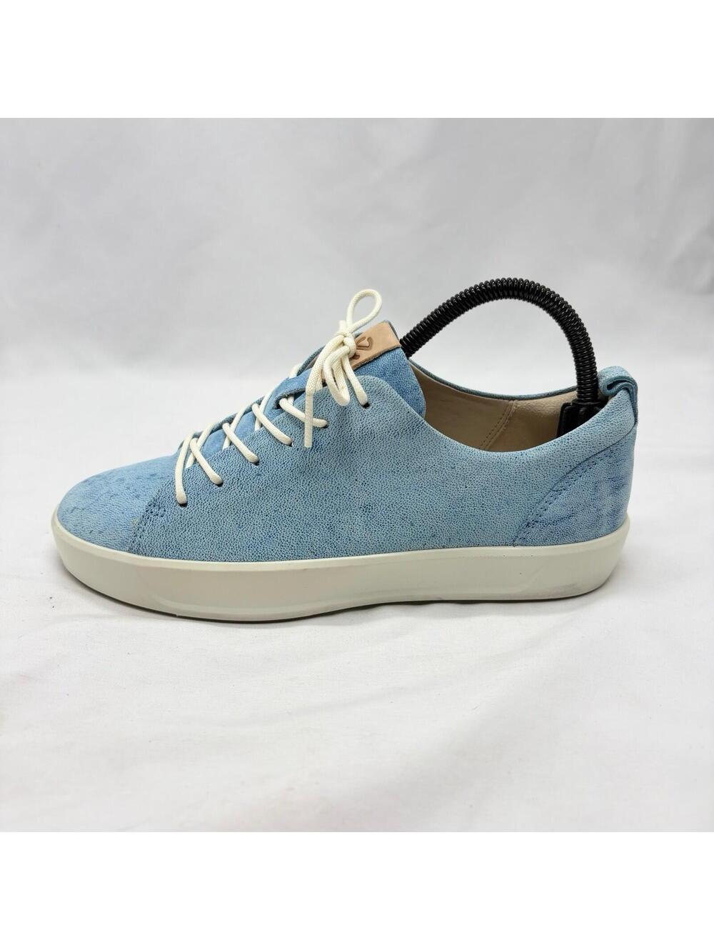 ECCO Women’s Soft 6 (37)Tie Fashion Sneaker Comfort Shoes Blue Suede MINT